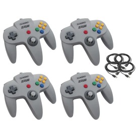 Retro Power N64 USB Controller (4-player pack) with 10' USB Extension Cables