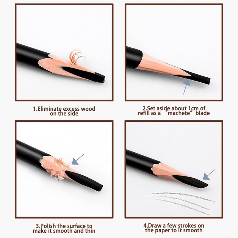 12 PCS Waterproof Brown Eyebrow Eyeliner Pencil - Long-lasting, Sweat-proof