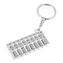 Mallofusa Alloy 8 Rolls Mini Abacus Keychain Key Ring Chain Metal Fob Pendant Ornament Trinket Silver