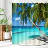ZXMBF Ocean Shower Curtain Palm Trees Beach Summer Seaside Tropical