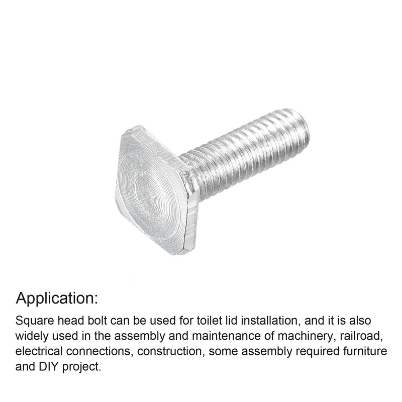 sourcing map Pack of 10 Square Head Screws M6 x