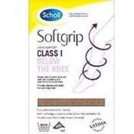 Scholl Softgrip Light Support Class I Compression Stockings for Women - Below The Knee, Closed Toe - Natural, Medium, Stockings for Travel, Varicose Veins, Swelling Relief