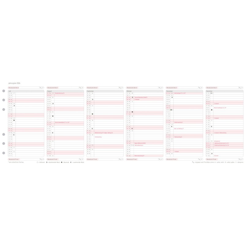 Chronoplan 50506 Calendar Insert 2026 (Year Plan Midi (96 x