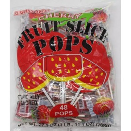 Sumthin Sweet Pops Cherry Candy Lollipops Suckers Bulk 48 Ct Bag Pop Candies