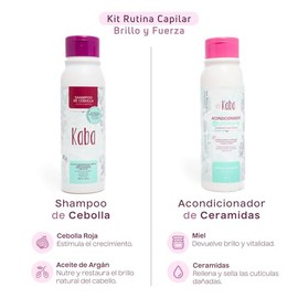 Kaba Shampoo de Cebolla Anticada y Acondicionador de Ceramidas Promueve el Crecimiento y la Recuperacin del Cabello con componentes naturales         