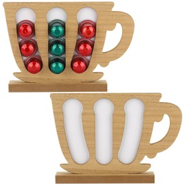 Tbestmax Coffee Pod Holder Container Wooden 2 Pack Coffee Capsule Storage Organizer Coffee Bar Station Organizer