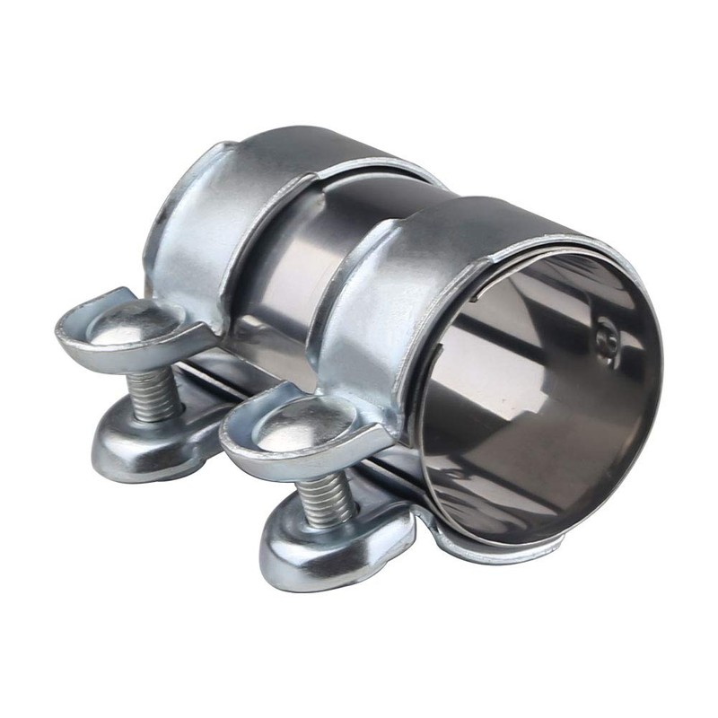 ADPOW Stainless Steel Muffler Band Exhaust Connecting Pipe 55mm