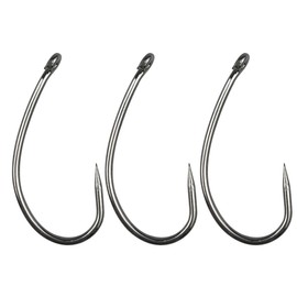 JSHANMEI 100pcs/lot Mystic Carp Long Curve Shank Barbless 8245 Non Barb Carp Fishing Hooks Open Water Xtreme Barbless Fishing Tackle Barbless Hooks Kit (2#-100pcs)