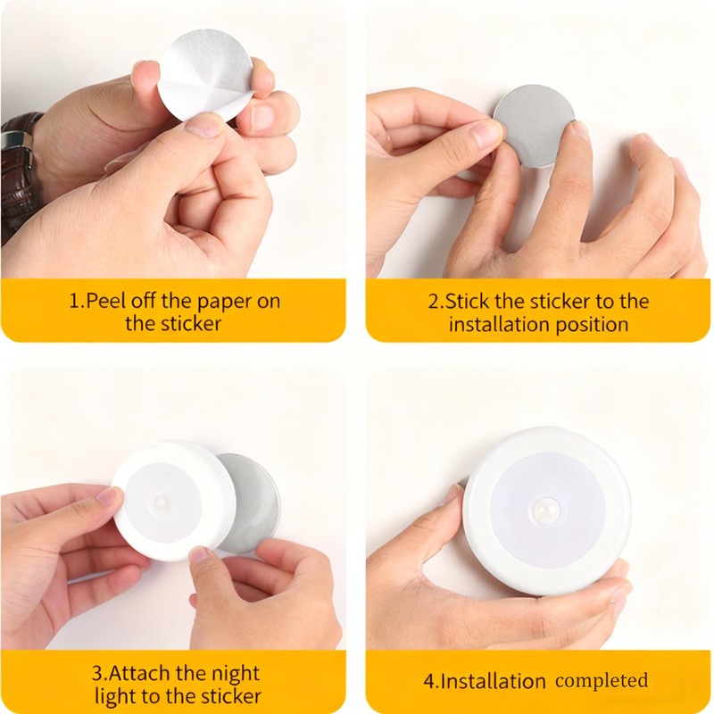 Iwinna Motion Sensor Night Light, Rechargeable, 3 Color Modes Nightlight,