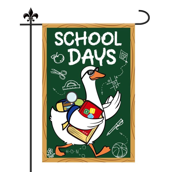 Lyreh Funny Goose Garden Flag, 18x12in Linen Double Sided School