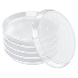 FUIJOL 6 Pack Clear Plant Saucer, Durable Plant Drip Trays Saucers for Pots, No Holes Water Catcher Trays for Indoor Outdoor Planter, Sturdy Base Plate (Clear, 3"-6Pack)