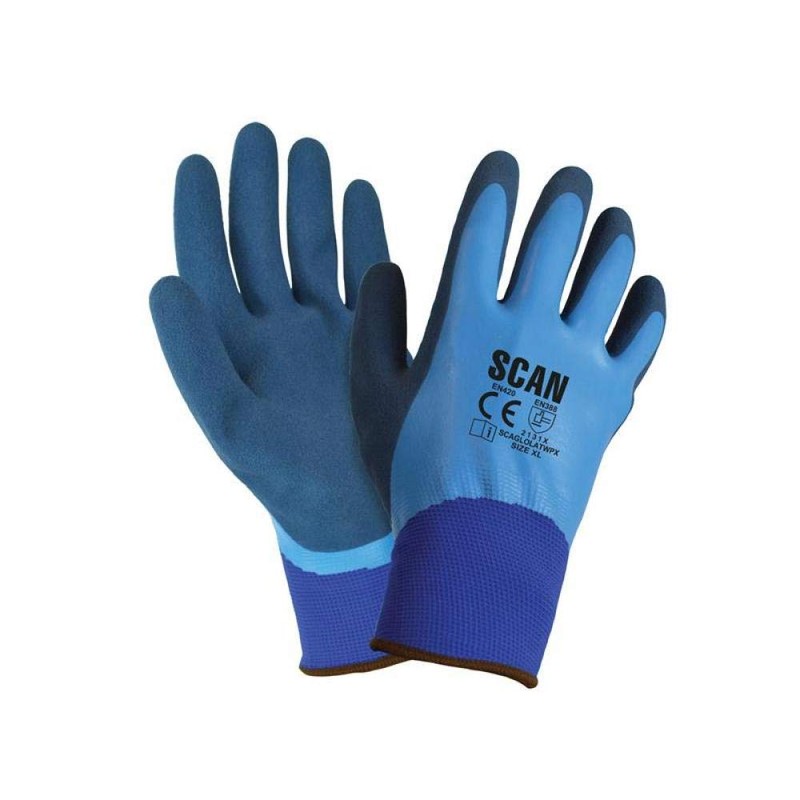 Scan SCAGLOLATWPX Waterproof Gloves with Latex Palm - Size 10
