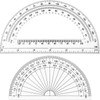 Zonon 2 Pcs 6 Inch 4 Inch Plastic Protractor Math