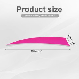 PATIKIL Arrows Vanes 4 Inch, 25 Pack Right Wing Arrow Feather Turkey Fletching Archery Accessories for DIY Target Shooting Hunting, Fuchsia