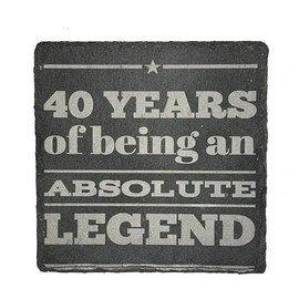 40th Birthday Gifts Men Funny Slate Coaster - 40th Birthday Gifts for Women Friend - 40th Birthday Ideas for Men - Novelty and Funny 40th Birthday Gifts