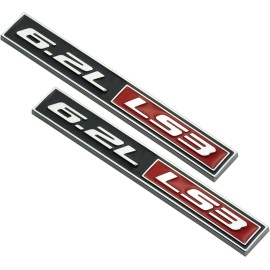 2 Pack 6.2L LS3 Badge 3D Adhesive Emblem Decal for Universal Car Trucks