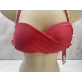 Xhilaration Juniors Simmer Pink Adjustable Strap Bandeau Bikini Top Size M New