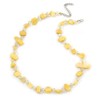 Avalaya Butter Yellow Sea Shell Nuggets with Glass Bead Necklace/48cm