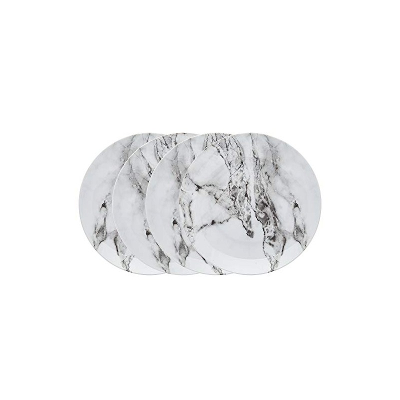 Marble Melamine Shatter Resistant Salad Appetizer Dessert Plate Set Carrera
