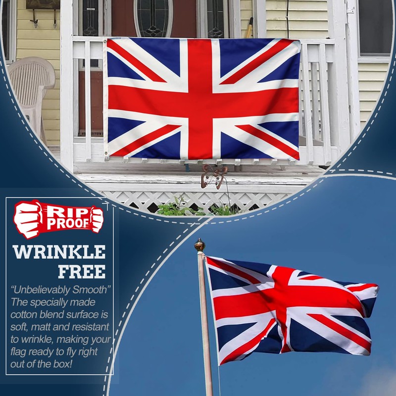 Anley Rip-Proof Technology Double Sided 3-Ply United Kingdom UK Flag
