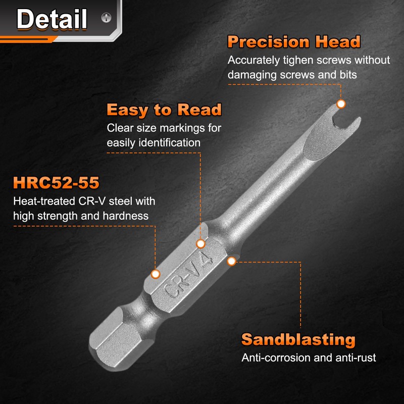 sourcing map 5pcs Y-Type Spanner Magnetic Screwdriver Insert Bits SP4/SP6/SP8/SP10
