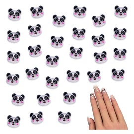 Fainie BD4044 Nail Parts Panda Animal Mini 0.3 inch (7 mm) 50 Pieces White Animal Face Mixed Color Bear Small Clear 3D Resin Resin Deco Parts