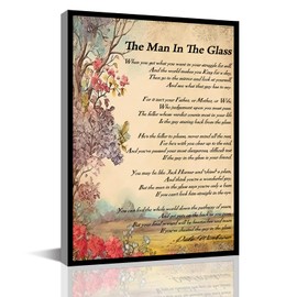 the Man in the Glass Poem Print Canvas Wall Art When You Get What You Want in Your Struggle for Self Painting For Home Living Room Bedroom Bathroom Office Decor (8x12inch)-Wooden Framed
