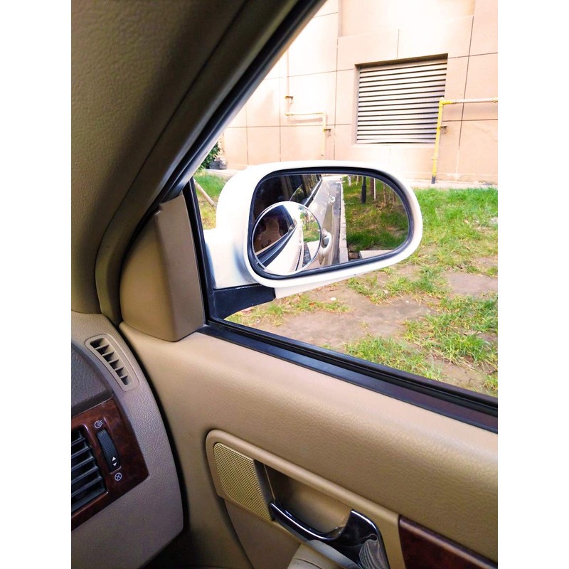 Blind Spot Mirror, Ampper 3-3/4" Round HD Glass Convex Aluminum