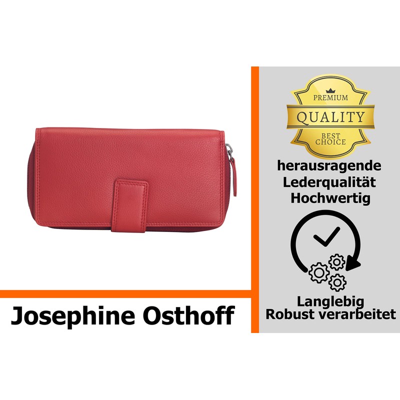 Josephine Osthoff Bremen Compact Genuine Leather Wallet with RFID Protection,