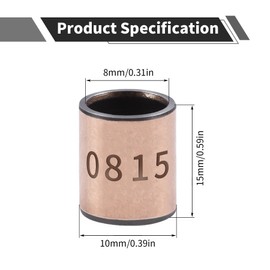 Skweawert 10Pcs Sleeve Bearing 8mm Bore x 10mm OD x 15mm Length Plain Bearings Wrapped Oilless Bushings for Printing Machines, Textile Machines, Hydraulic Transport Vehicles