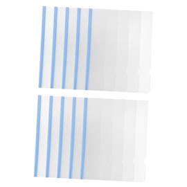 Operitacx Pack of 10 Trolley Folders, Clear Document Folders, Transparent File Folders, Document Folder with Sliding Bar, Presentation Folder, Clear Report Envelopes, Folders for Stapler, Blue