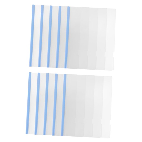 Operitacx Pack of 10 Trolley Folders, Clear Document Folders, Transparent