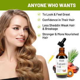 Batana Oil for Hair Growth 60ml, 100% Pure & Natural Batana Hair Oil, Prevent Hair Loss, Batana Oil from Honduras, Batana Oil for Men & Women for Thicker & Stronger Hair