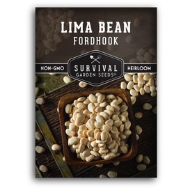 Fordhook Lima Bean Seeds for Planting - 1 Packet with Instructions to Plant & Grow Large Butter Beans in Your Home Vegetable Garden - Non-GMO Heirloom Variety Bean Seed - Survival Garden Seeds