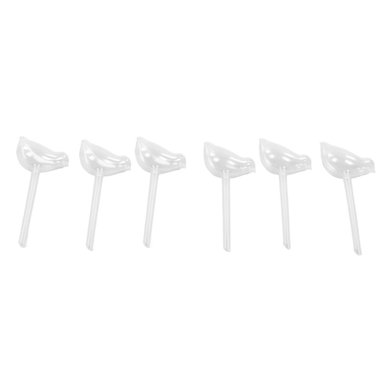 6Pcs Bird Shaped Plant Waterer Automatic Glass Bird Shape Design