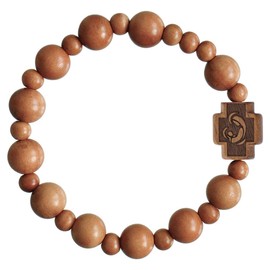 Light Jujube Wood 10mm Rosary Bracelet, 10mm, Wood
