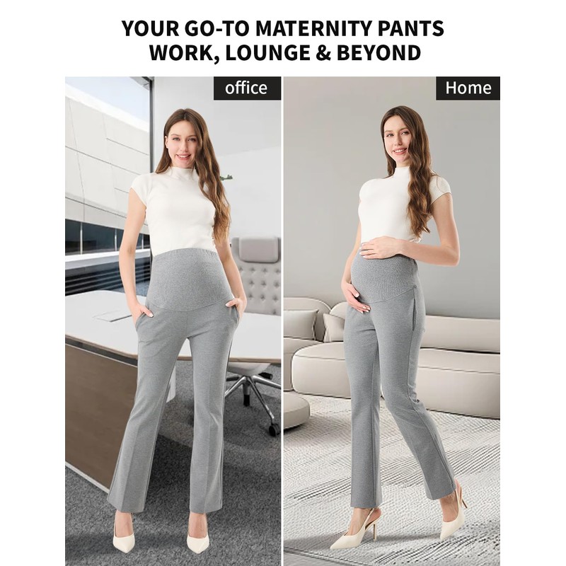MamaNest Maternity Clothes Flare Leggings Work Sets Outfits with Pockets
