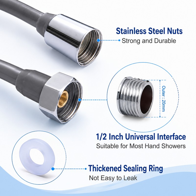 Retractable Shower Hose for Bathroom Use – Flexible Spiral Design
