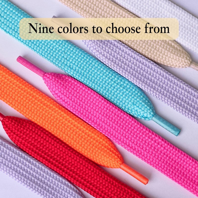 Olukssck 2 Paris Fat Shoe Laces for Sneakers, 5/8" Wide