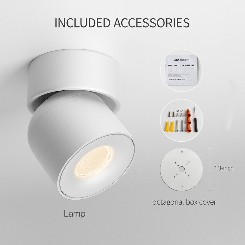 Aisilan LED Indoor White Ceiling Spot Light 9W Surface Mounted
