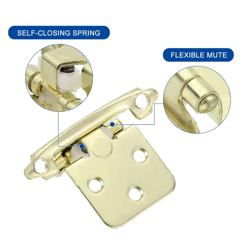 sourcing map Cabinet Kitchen Inset Hinges, 6Pcs 1/2" Overlay Semi-Concealed