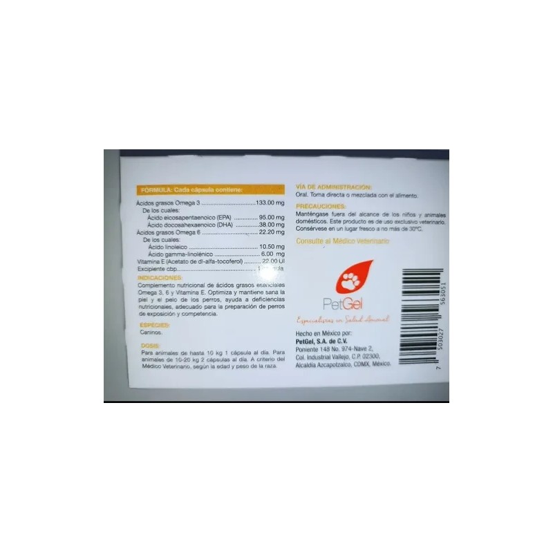 Omegatrix Suplemento Nutricional P/perro 30 Caps Omegas 3y6