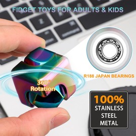 Fidget Toys Adults - 2-in-1 Infinity Cube-Infinity Gear Fidget Cube Spinner for Kids & Adults & Metal Hand Spinner Puzzle Block - Fidget & Finger Toys for Stress Relief