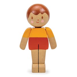 Tender Leaf Toys - We are Family - Caramel Boy - Eco-Friendly Multicultural Wooden Dolls with Moving Arms - Build Your own Family - Encourages Imaginative Play, Empathy and Social Skills - Age 3+