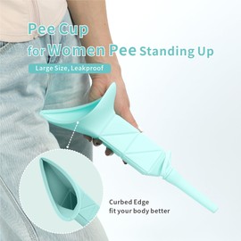 HIEERBUS Female Urination Device, Foldable Female Urinal, Reusable Women Pee Funnel Allows Women to Pee Standing Up,Silicone Portable Pee Cup with Tube Case for Camping,Outdoor,Travel,Hiking (Blue)