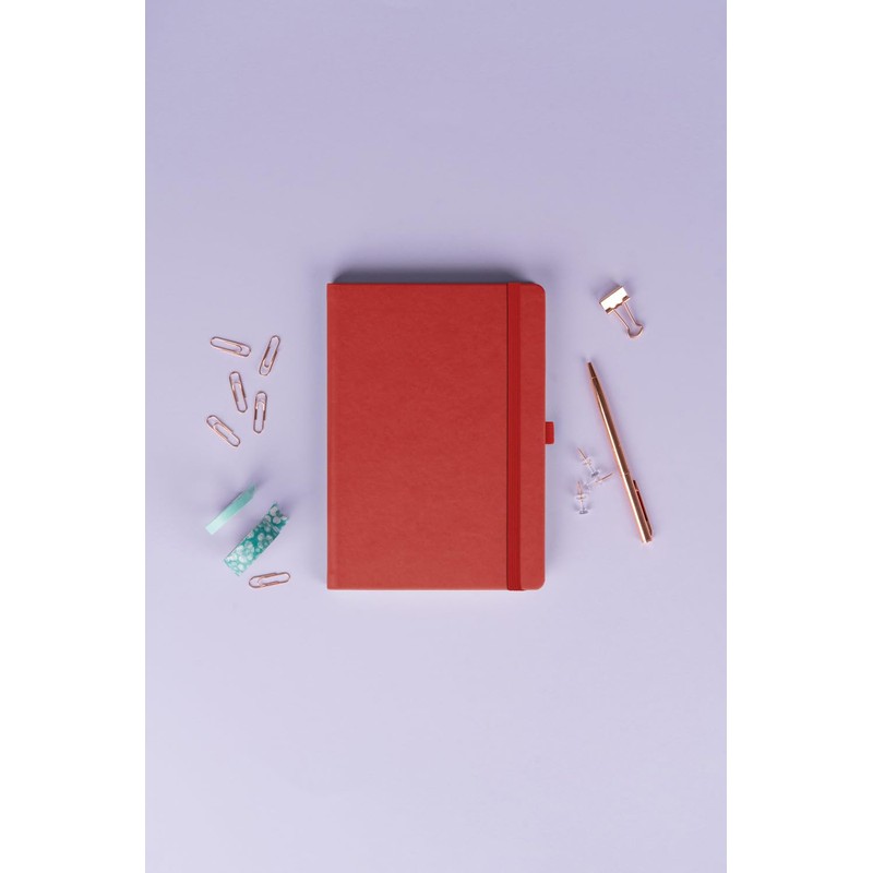 NOTIQUE Dotted Hardback Notebook, Notebook, Journal, Diary with Elastic Band