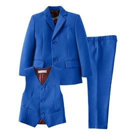 Yuanlu - Juego de trajes de chaleco y pantalón para niños, 3 piezas, 3pc-royal Blue, 8