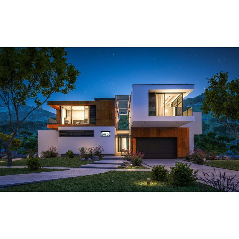 Address Plaques for House Solar Powered, House Number for Outside,