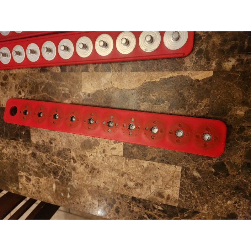 MagClip 3/8" Magnetic Socket rail Red 10 slot 10 pack