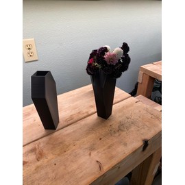 Decorative Black Coffin Shaped Flower Vase, 9 x 4 inches